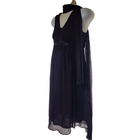 Motherhood Maternity Plum Purple Dress & Scarf (S) - Picture 1 of 4
